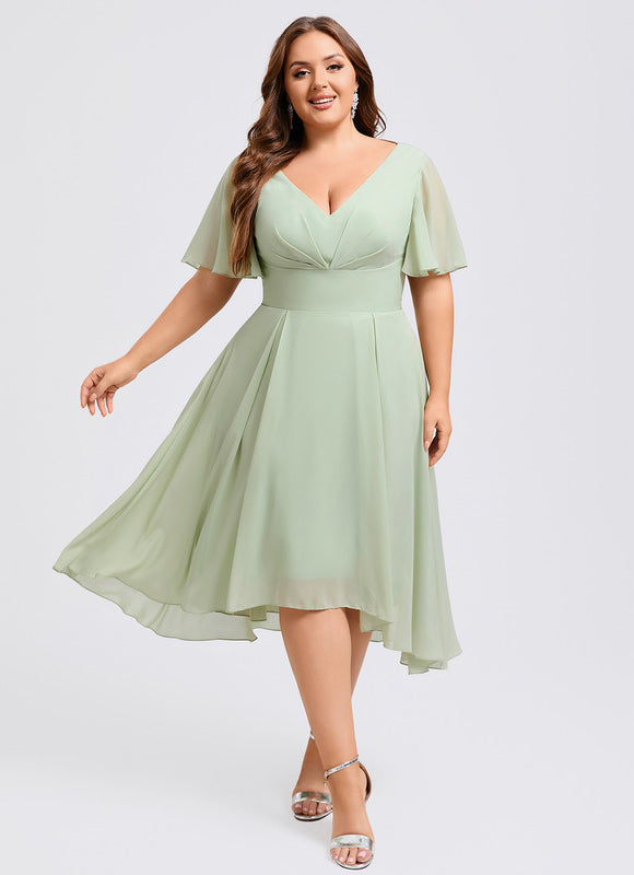 Robe Demoiselle D'Honneur Asymétrique Fluide - gallery 6