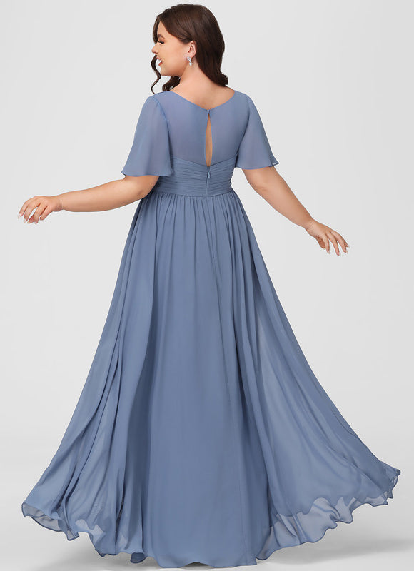 Robe Demoiselle D'Honneur À Volants Rose Pâle - gallery 8