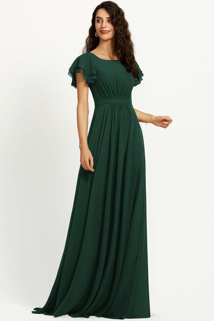 Robe Demoiselle D'Honneur Émeraude Fluide