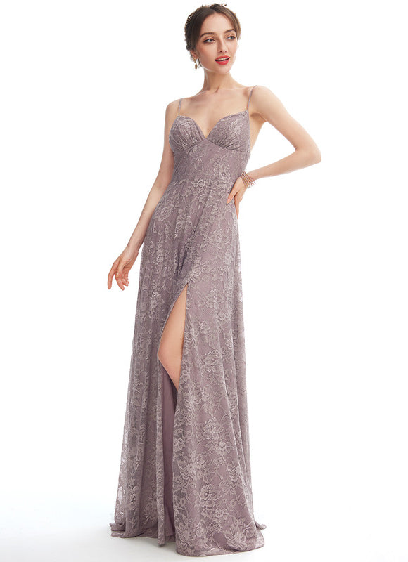 Robe Demoiselle D'Honneur Satinée Lavande - gallery 3