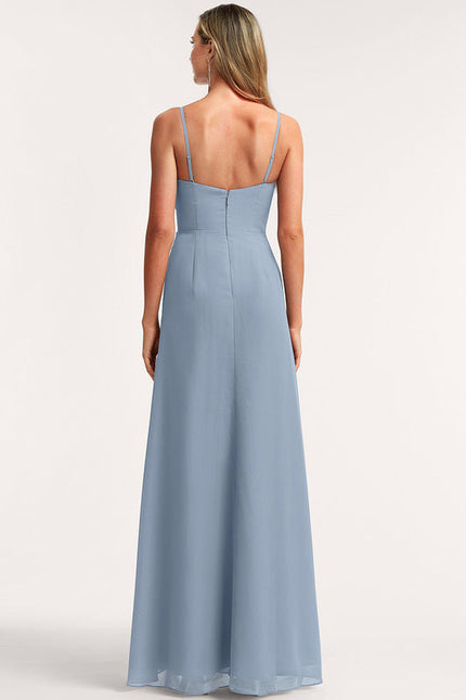 Robe Demoiselle D'Honneur Mousseline Beige - gallery 2