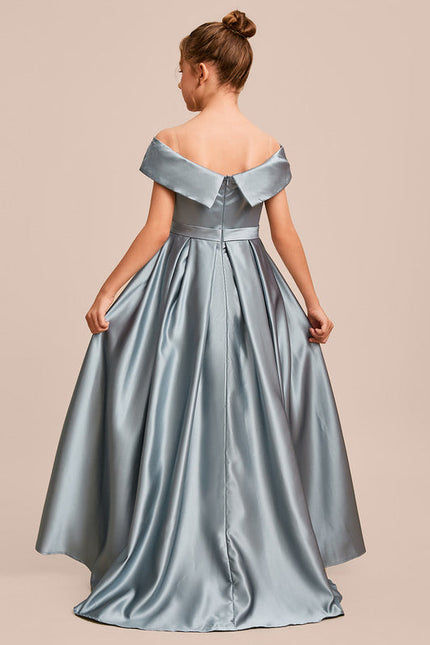 Robe Demoiselle D'Honneur Satinée Céleste - gallery 4