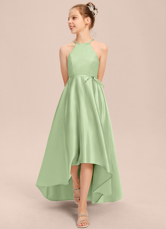 Robe Demoiselle D'Honneur Satin Fluide Asymétrique - gallery 6