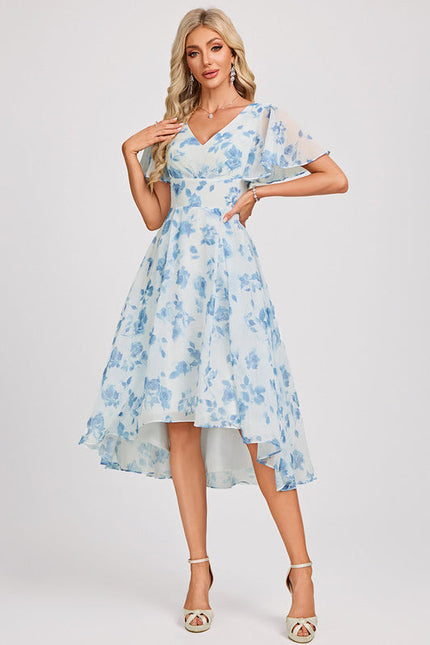 Robe Demoiselle D'Honneur Asymétrique Fluide - gallery 1