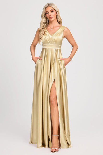 Robe Longue Satin Demoiselle D'Honneur - gallery 2