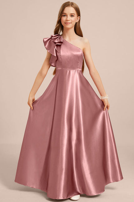 Robe Demoiselle D'Honneur Satin Unie Élégante - gallery 1