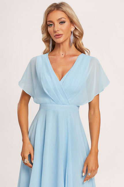 Robe Demoiselle D'Honneur Asymétrique Fluide - gallery 4