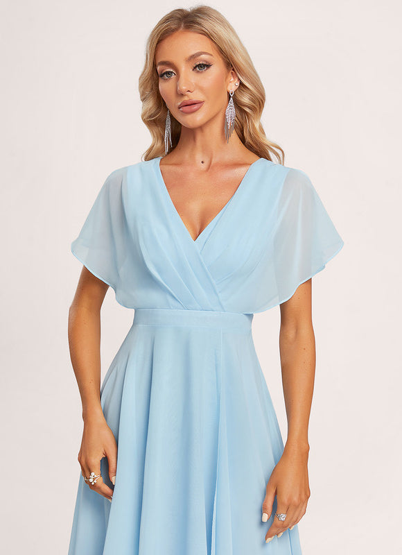 Robe Demoiselle D'Honneur Asymétrique Fluide - gallery 4