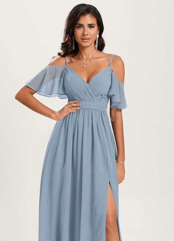 Robe Demoiselle D'Honneur Fluide Ciel - gallery 6