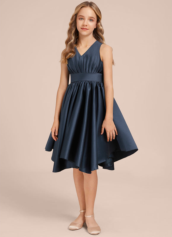 Robe Demoiselle D'Honneur Asymétrique Marine - gallery 2