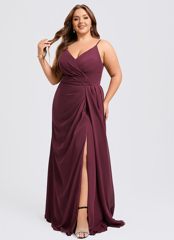 Robe Demoiselle D'Honneur À Volants Rose Pâle - gallery 8