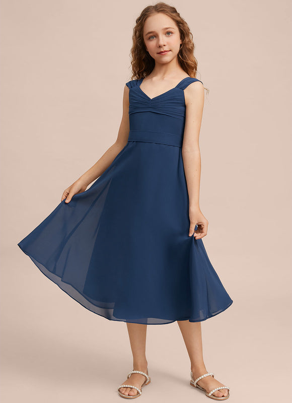 Robe Demoiselle D'Honneur Marine Élégante - gallery 1