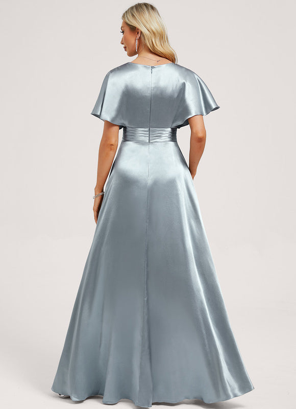 Robe Demoiselle D'Honneur Satin Vert Émeraude - gallery 4