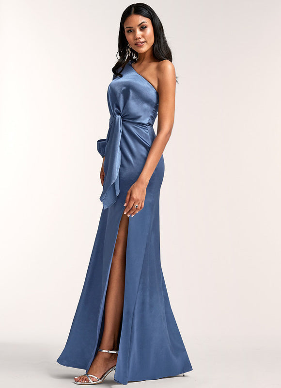 Robe Demoiselle D'Honneur Satin Bordeaux Chic - gallery 3