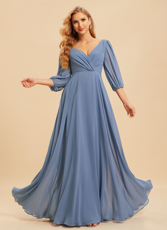 Robe Demoiselle D'Honneur À Volants Rose Pâle