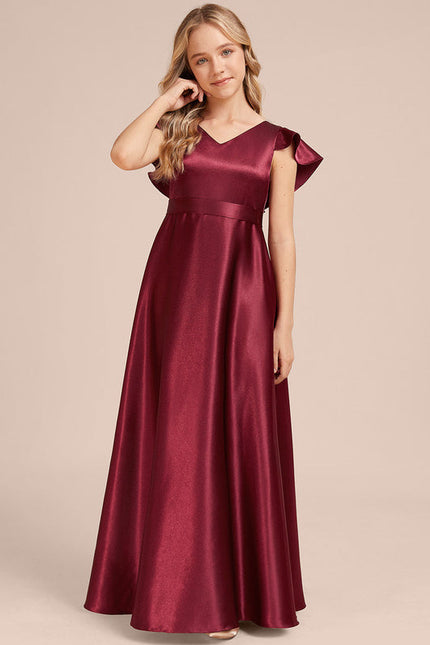 Robe Demoiselle D'Honneur Satin Émeraude Chic