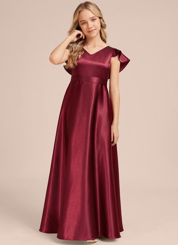 Robe Demoiselle D'Honneur Satin Émeraude Chic
