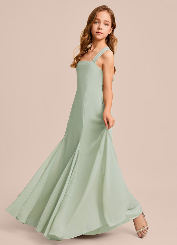 Robe Demoiselle D'Honneur Mousseline Ciel - gallery 3