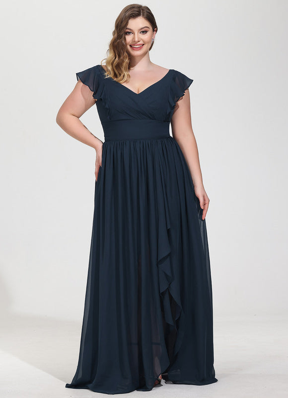 Robe Demoiselle D'Honneur À Volants Rose Pâle - gallery 8