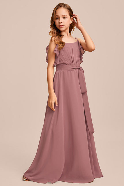 Robe Demoiselle D'Honneur Mousseline Ciel - gallery 2