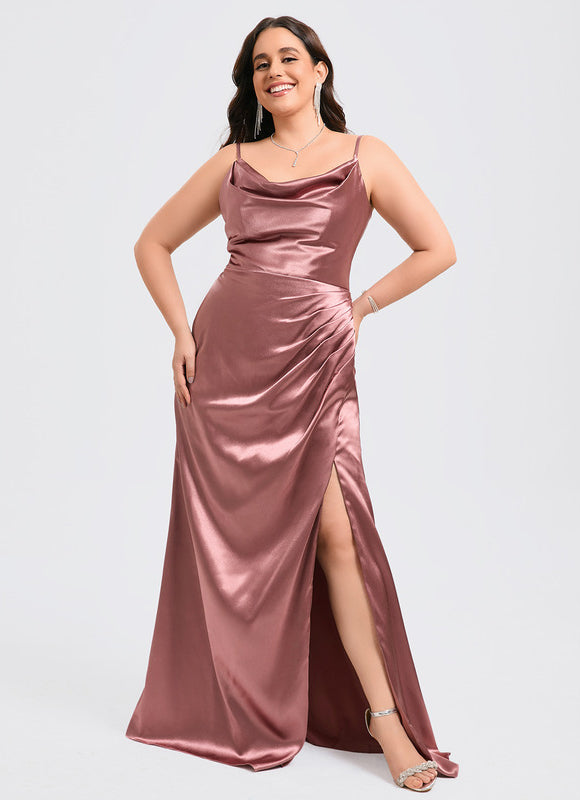 Robe Demoiselle D'Honneur Satinée Dorée - gallery 7