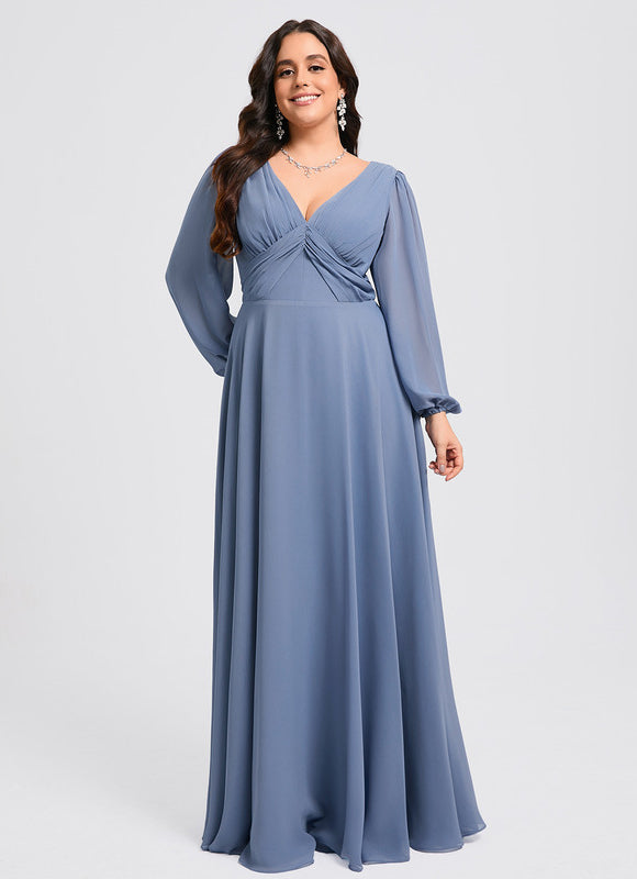 Robe Demoiselle D'Honneur Mousseline Beige - gallery 9