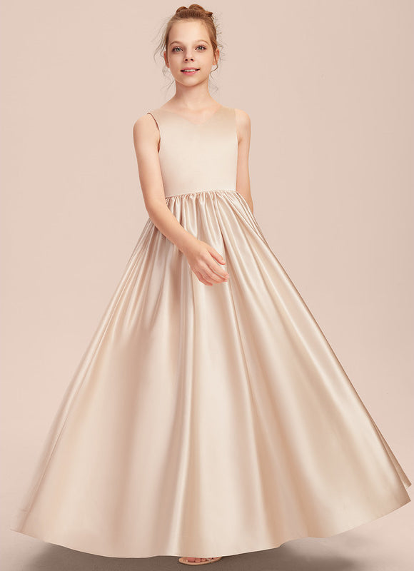 Robe Demoiselle D'Honneur Satinée Lilas - gallery 2