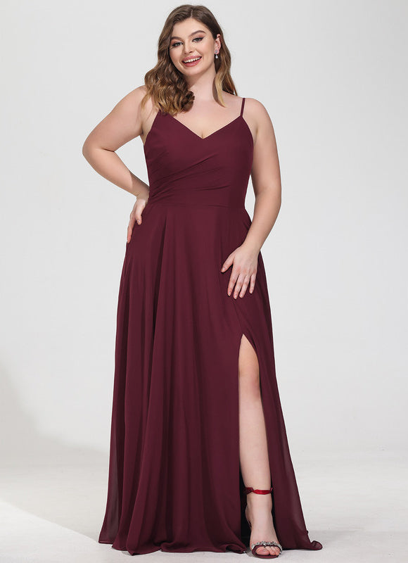 Robe Demoiselle D'Honneur Mousseline Beige - gallery 7