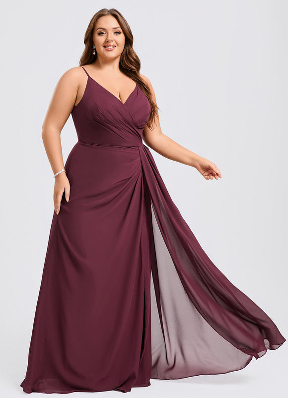 Robe Demoiselle D'Honneur À Volants Rose Pâle - gallery 9