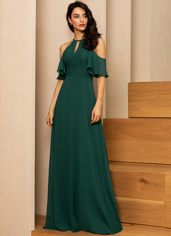 Robe Demoiselle D'Honneur Vert Canard - gallery 1