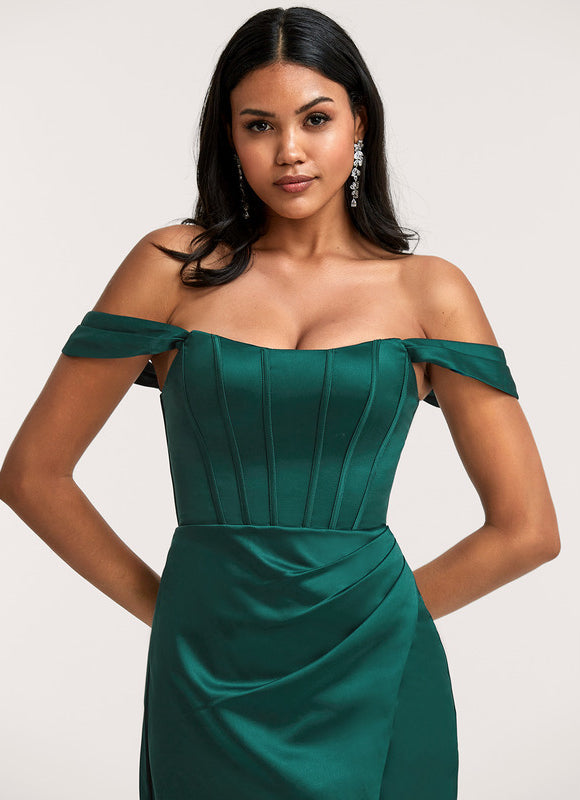 Robe Longue Demoiselle D'Honneur Vert Sauge - gallery 3