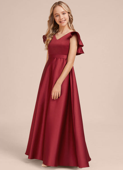 Robe Demoiselle D'Honneur Rouge Velours Fluide