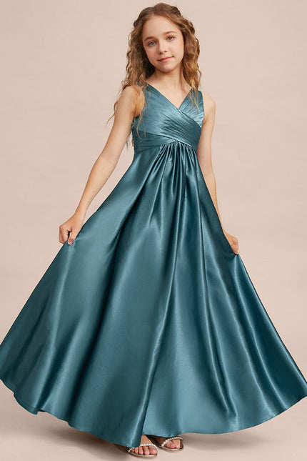 Robe Demoiselle D'Honneur Satin Émeraude Chic - gallery 3