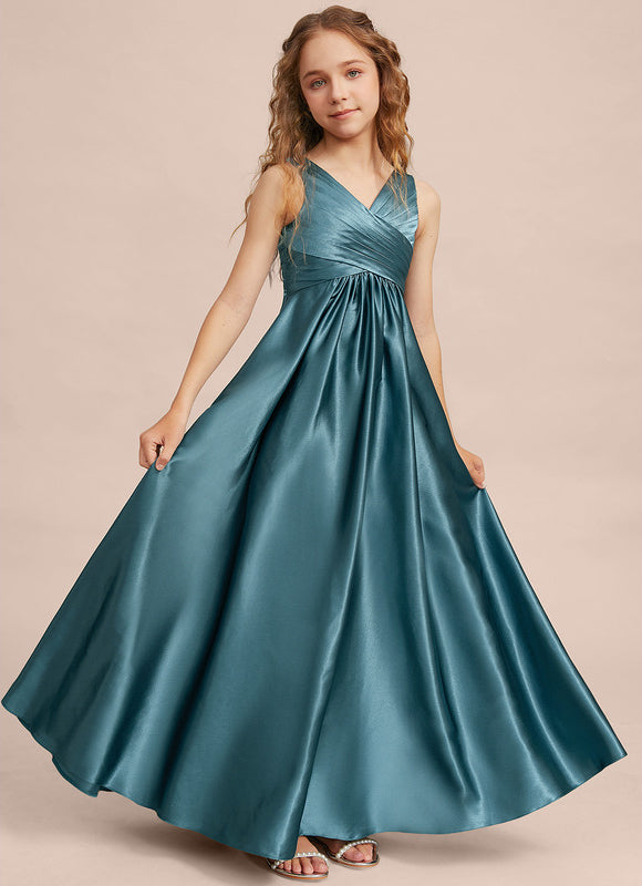 Robe Demoiselle D'Honneur Satin Émeraude Chic - gallery 3