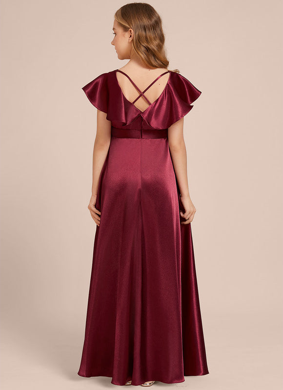 Robe Demoiselle D'Honneur Satin Émeraude Chic - gallery 2