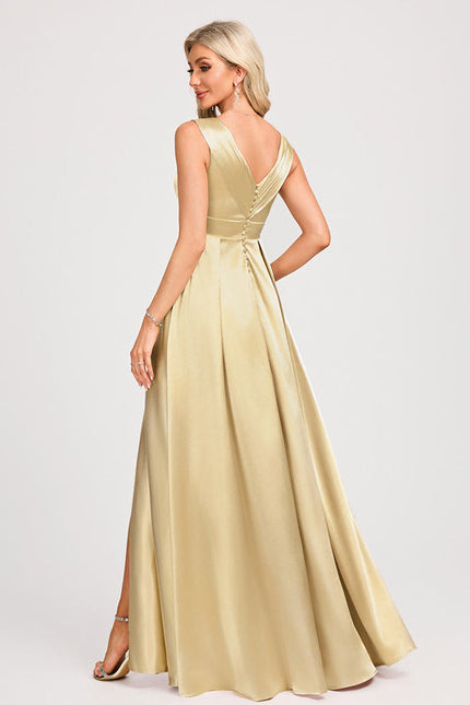 Robe Longue Satin Demoiselle D'Honneur - gallery 4