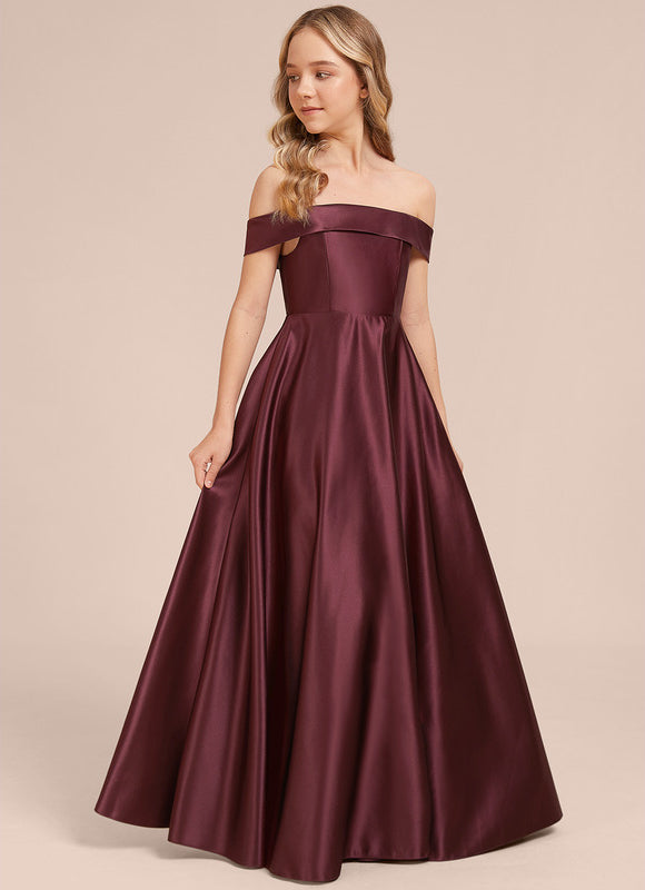Robe Demoiselle D'Honneur Satin Prune Élégante - gallery 2