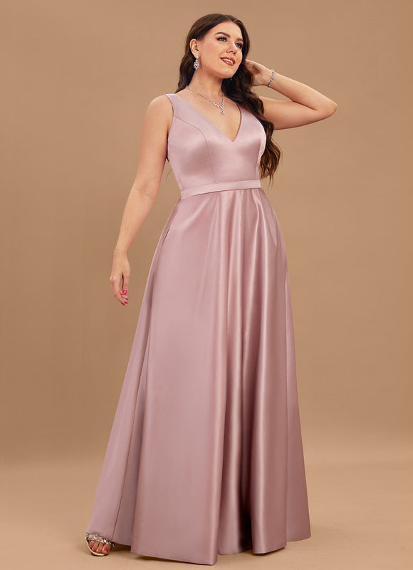 Robe Demoiselle D'Honneur Rose Satin - gallery 8