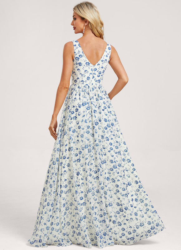 Robe Demoiselle D'Honneur Mousseline Beige - gallery 4