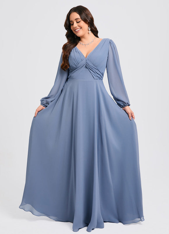 Robe Demoiselle D'Honneur Mousseline Beige - gallery 8