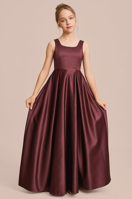 Robe Demoiselle D'Honneur Satinée Ciel - gallery 7