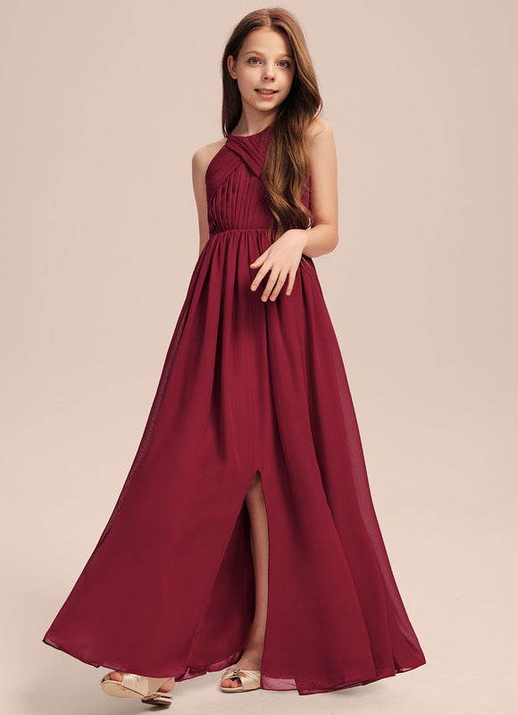 Robe Demoiselle D'Honneur Rouge Élégant Longueur - gallery 1