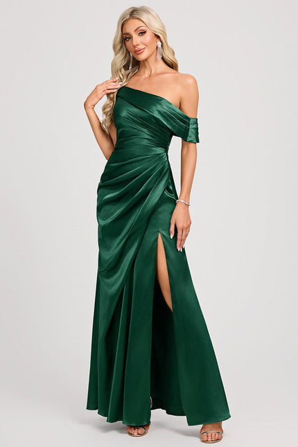 Robe Demoiselle D'Honneur Satin Vert - gallery 2