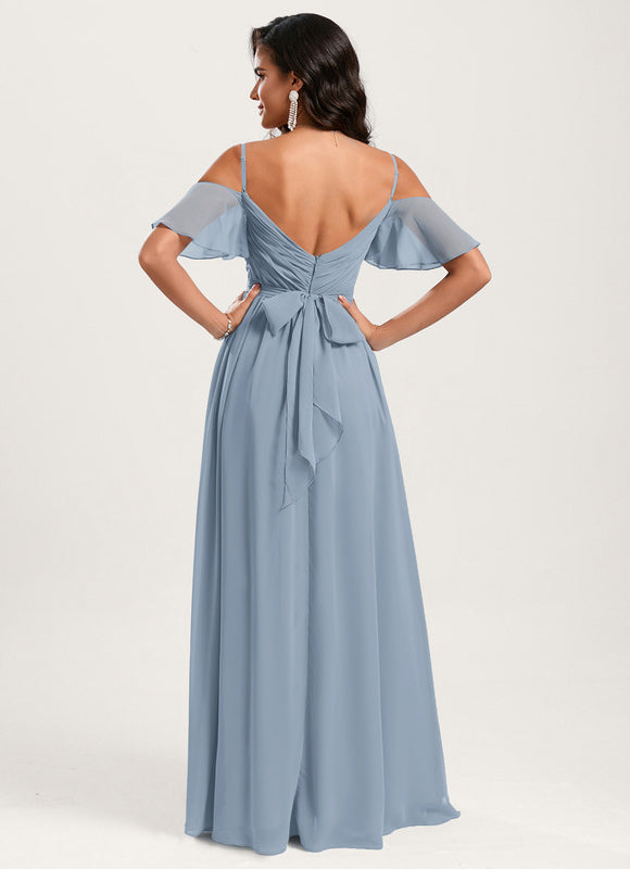 Robe Demoiselle D'Honneur Fluide Ciel - gallery 2