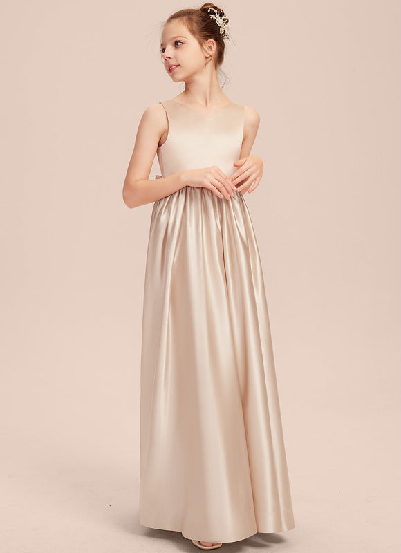 Robe Demoiselle D'Honneur Satinée Lilas - gallery 1