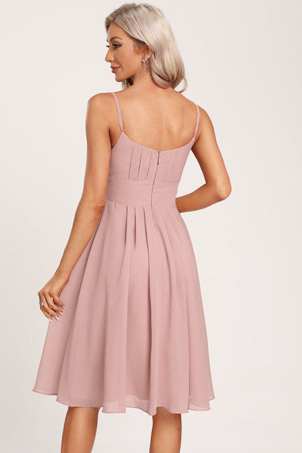Robe Rose Courte Demoiselle D'Honneur - gallery 1