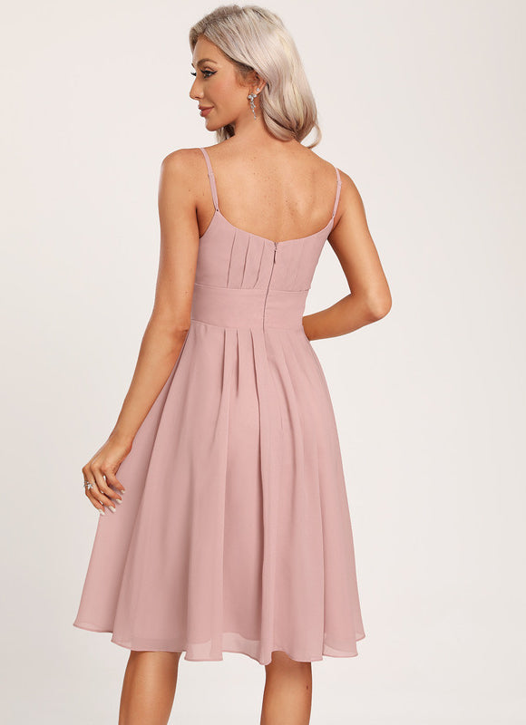 Robe Rose Courte Demoiselle D'Honneur - gallery 1