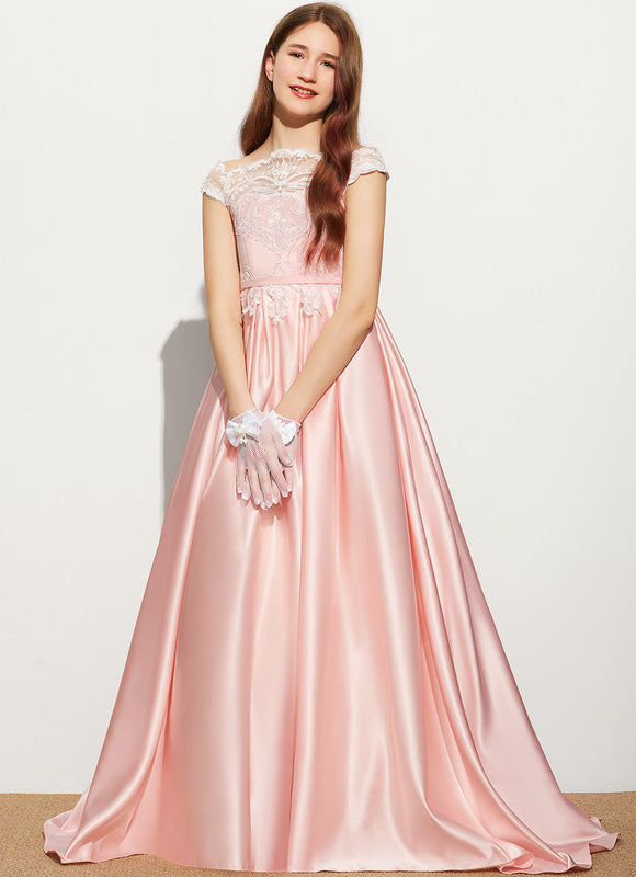 Robe Demoiselle D'Honneur Lueur Satinée Rosée - gallery 2