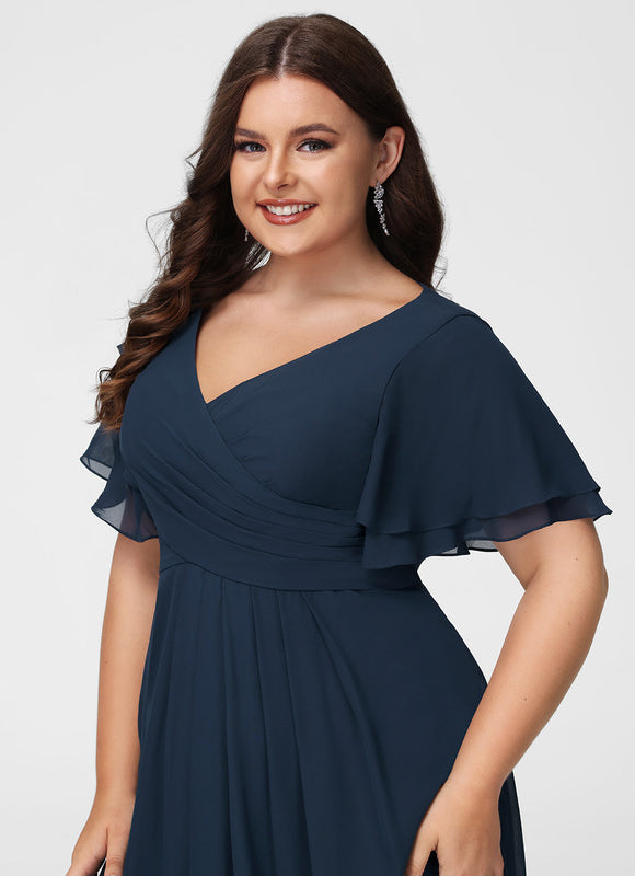 Robe Demoiselle D'Honneur Mousseline Beige - gallery 8