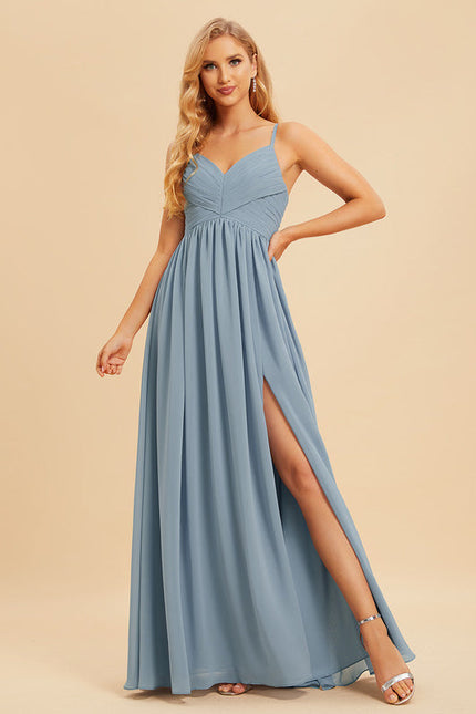 Robe Demoiselle D'Honneur Mousseline Beige